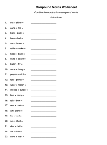 Compound Words Worksheet PDF